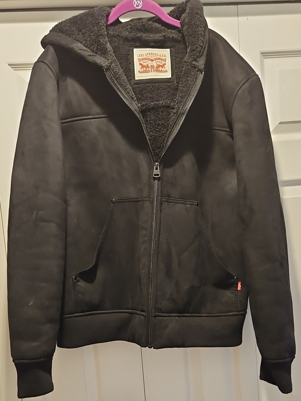 Levi's Men's Black Hooded Sherpa Zip Jacket